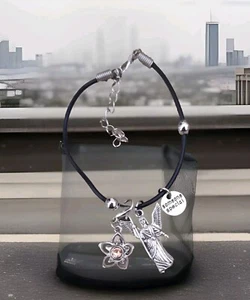 Ángel de la Guarda clip en plata flor color gema alguien cordón especial pulsera - Imagen 1 de 4