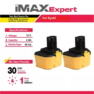 2x Batería de NiCd 12V 2Ah para Ryobi 1400652 1400652B 1400670 BID1211 - Imagen 1 de 5