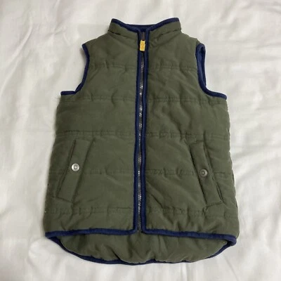 Boys' Carter's Vest Sz 5 Green Blue Trim Zip Front Pockets High Neck Quilted - Image 1 of 4