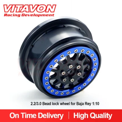 Vitavon 2.2/3.0 Bead Lock Wheel For Baja Rey 1:10  Black+Blue - Image 1 of 4