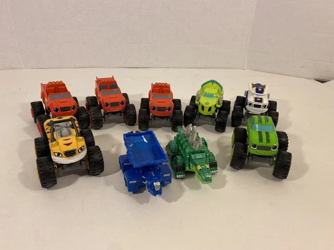 Blaze and Monster Machines Diecast Monster Trucks + Dinotrux Lot POOR CONDITION Cover