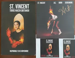 ST. VINCENT All Born Screaming +Todos Nacen Gritando PROMO POSTER + SIGNED LITHO - Picture 1 of 2