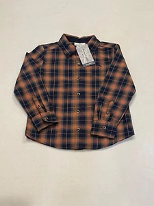 NWT Tommy Bahama Kids Boys Long Sleeve Button Down Plaid Shirt Size S (5/6) - Picture 1 of 6
