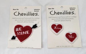 Chenillies Craft Sewing Sew-On Embroidered Conversation Heart Adhesive Patches - Picture 1 of 8