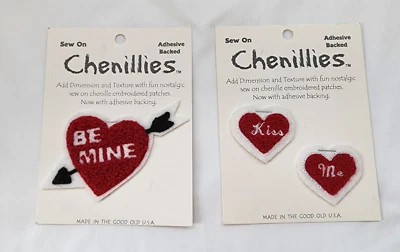Chenillies Craft Sewing Sew-On Embroidered Conversation Heart Adhesive Patches - Image 1 of 4