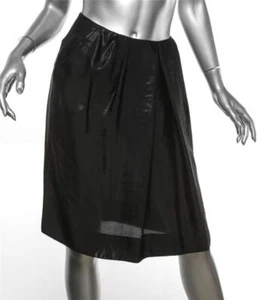 Falda MARNI Mujer Negra Sedosa Plisada Cremallera Lateral Bolsillo Frontal Línea A 2/38 NUEVA - Imagen 1 de 4