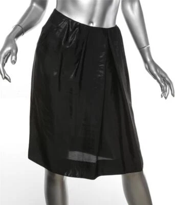 Falda MARNI Mujer Negra Sedosa Plisada Cremallera Lateral Bolsillo Frontal Línea A 2/38 NUEVA Foto 1 de 4