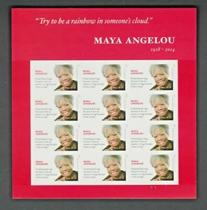 MAYA ANGELOU FOREVER STAMP SHEET OF 12 SEALED FROM USPS 2015 AUTHOR SERIES - Picture 1 of 2