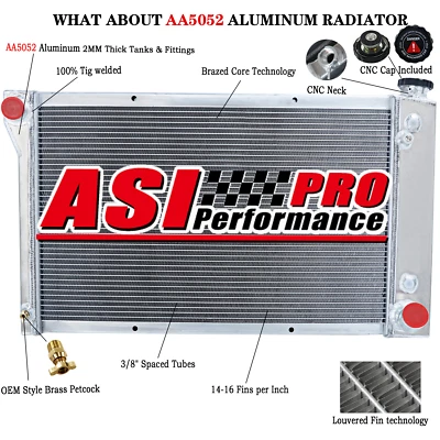 4 Row Aluminum Radiator For 67-72 70 Chevrolet C/K C10 C20 C30 GMC Pickup Truck Foto 1 de 4