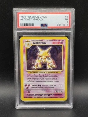 PSA 1 Alakazam Holo 1/102 Base Set Pokemon Card 1999 - Image 1 of 2