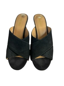Nine West Women's Shoe Platform Slide 9 Leather Cork Wedge 4 Inch Heel McLaren - Picture 1 of 24
