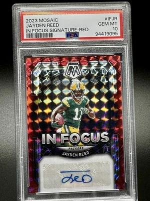 Mosaico Panini 2023 - In Focus Signatures Jayden Reed #IF-JR Red Prizm/199 (AU, Foto 1 de 4