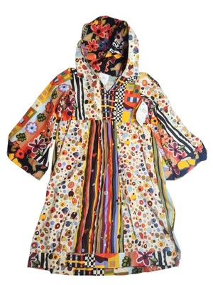 Vestido con Capucha Hecho a Mano Arte para Usar Niñas Talla 8 Boho Mangas Acampanadas Boutique  Foto 1 de 4