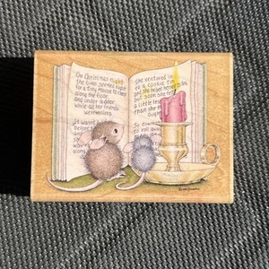 House Mouse stamp CHRISTMAS TALE Retired stampabilities reading book candle - Picture 1 of 3