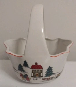 Vintage Keramik Weihnachten klassisch Sammler Studio Schmuck Süßigkeiten Korb - Bild 1 von 9