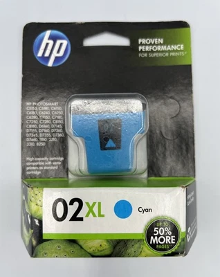 Genuine OEM HP 02 XL Cyan Ink Cartridge C8730WN - Exp Sep 2015 - Image 1 of 3