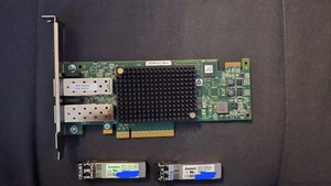 Emulex LPE16002 Dual-Port 16Gb/s PCIex8 FC Host Bus Adapter P005947-41C LP +GBIC - Bild 1 von 3