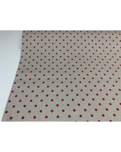 50 cm Tessuto Panama Tappezzeria Stampato pois shabby rosso alto 280 cm RS251020 - Imagen 1 de 4