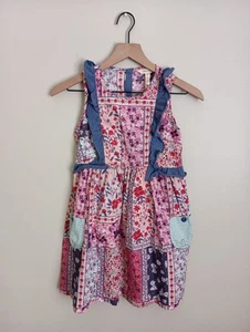 Matilda Jane Pottery Class Dress Girls Size 10 Sleeveless Summer Floral Navy Red - Picture 1 of 12