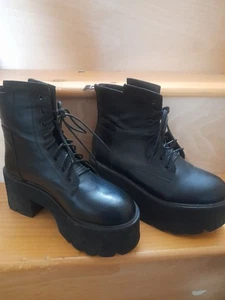 Underground England Patent Platform Boots Emo, Goth, Punk, Alternative, Size 7 - Picture 1 of 7