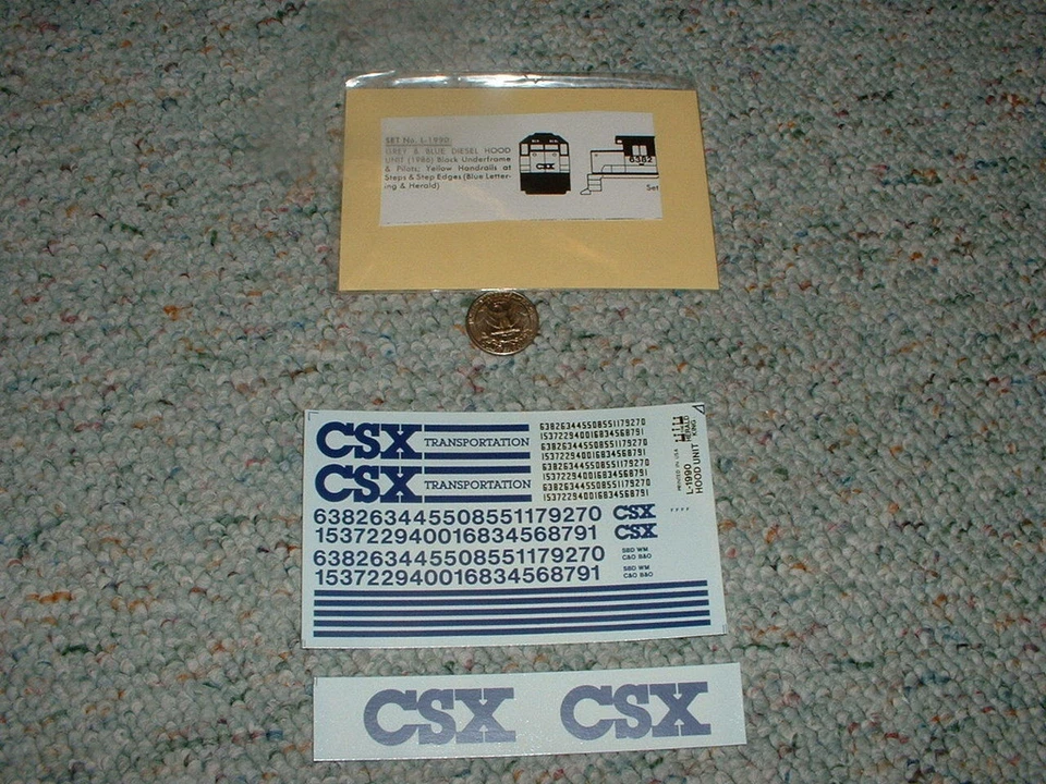 Miller Herald King decals HO L-1990 CSX grey blue diesel hood  G134 - Image 1 of 1