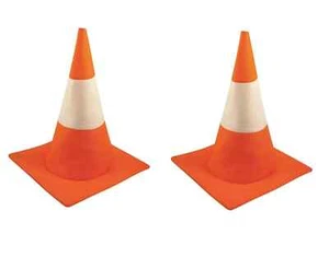 2 x Orange Fancy Dress Traffic Cone Hat Couples Hen & Stag Do Party Photo Booth - Picture 1 of 2