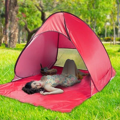 Automatic Pop Up Beach Tent for 2-3 Person Camping Outdoor Fishing Park Lake Use - Image 1 of 4