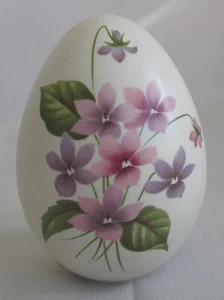 Eggzakly handgefertigtes Porzellan Ei rosa und lila Veilchen USA - Bild 1 von 9