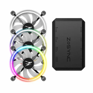 Zalman LF120A3 120mm Premium Double-Sided Ring LED Fan Kit (3x Fans, RGB Control - Afbeelding 1 van 5