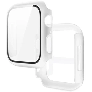 Tempered Glass+Cover for Apple Watch 9 8 7 45Mm 41Mm PC Bumper Screen Protector - Picture 1 of 12