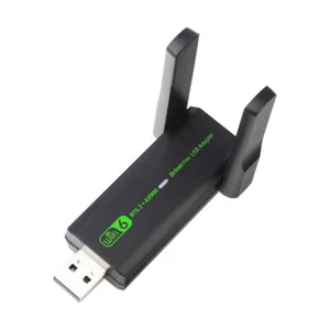 USB WiFi 6 Bluetooth-Compatible 5.3 Adapter Dual 3DBi Antennas Driver Free - Afbeelding 1 van 12