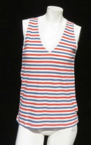 NEW MADEWELL Women’s Striped 100% Cotton V Neck Tee Tank Top sz US XXS XS S M L - Picture 1 of 6