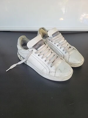 Dolce & Gabbana White Portofino Sneakers Size 37 .5 Authentic ck 1544 ax 615 - Image 1 of 4