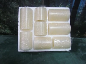 NEW OVC CREAM CANDLE IMPRESSIONS FLAMELESS PILLAR CANDLE SET OF 8 - Picture 1 of 2