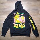VINTAGE Lion King Men Sweatshirt L Black Hoodie Just Cant Wait To Be King 90s
