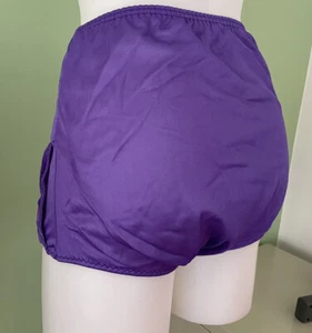 Bragas de nailon sedosas segunda piel vintage años 80 deportes tenis abuela talla 6 púrpura - Imagen 1 de 8