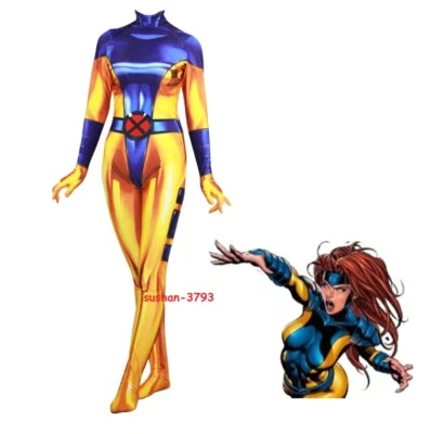 X-men Phoenix Jean Grey Cosplay Costume Jumpsuit Bodysuit Adult & Kids Halloween - Image 1 of 4
