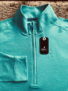 Johnnie-O Active Golf 1/4 Zip Pullover Mens Size XL Striped Green NWT $118.00 - Picture 1 of 5
