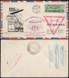 SAVOYSTAMPS - USA Cover - Graf Zeppelin FDC 1933 - C18 - NYC Oct 2nd, 1933 - Picture 1 of 1