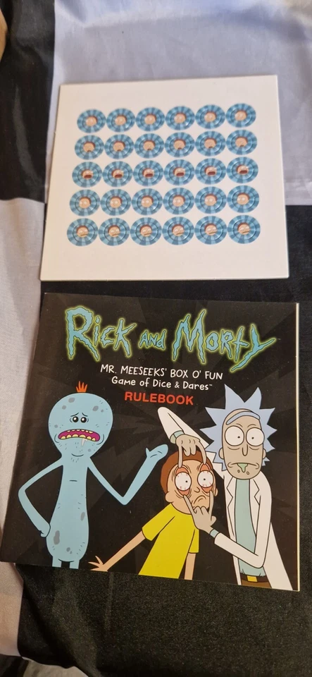 Rick & Morty MR MEESEEKS BOX O FUN PARTS - Rules Book And Tokens - Image 1 of 1