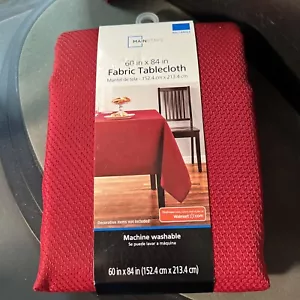 Fabric Tablecloth Kitchen Dining Room 60" x 84" Rectangle Mainstays, Red Sedona - Picture 1 of 4