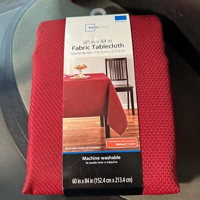 Fabric Tablecloth Kitchen Dining Room 60" x 84" Rectangle Mainstays, Red Sedona - Image 1 of 4