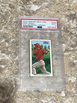 2010 Tristar Obak Mini 31st National Promo Mike Trout RC #N28 LA Angels PSA 9 - Image 1 of 2
