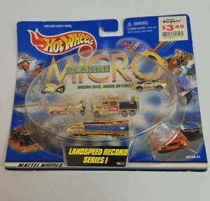 Hot Wheels 1999 Planet Micro Gold Landspeed Record Series 1 - Picture 1 of 5