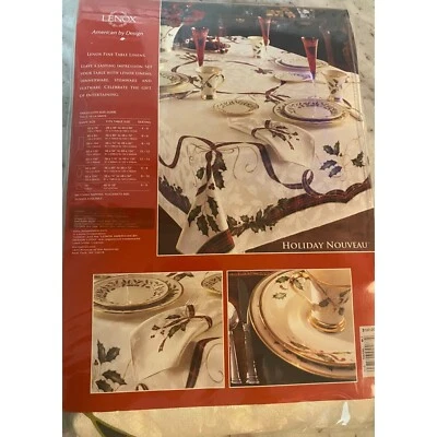 NEW LENOX Holiday Nouveau Fine Table Linen Table Cloth 60" x 104" Oblong - Image 1 of 4