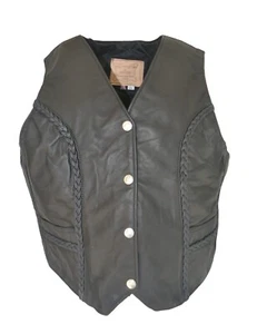 NEW! Walter Dyer Leather Ladies' Dime Vest Black Size 2XL Made in USA! - Picture 1 of 8