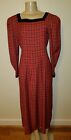 Vintage Sarah Elizabeth Red Plaid Cottagecore Prairie Dress Size 8