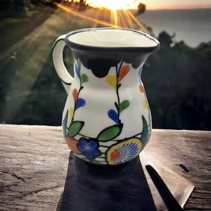 Czech Ditmar Urbach Art Deco Bohemian Floral Pottery Pitcher Water Jug Vintage - Picture 1 of 10