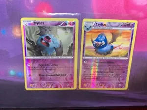 Russian Pokemon Breakthrough XY8 Woobat Swoobat Reverse Holo Set #71 #72 US Sell - Picture 1 of 2