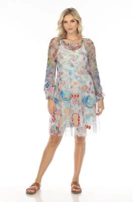 Vestido Johnny Was Biya Flora Bailarina Malla Bordada Boho Chic B39524 Foto 1 de 4